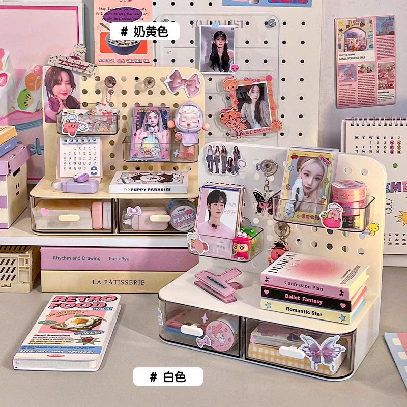 organisateur moderne boîtes rangement couleur carreaux papillon étoiles géométrique beige rose bleu blanc