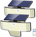 projecteur solaire led ip65 étanche capteur mouvement télécommande moderne gris bleu contemporain