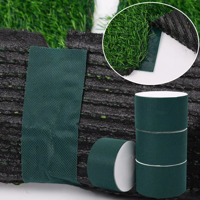 ruban adhésif bordure gazon synthétique vert foncé texturé adhésif extérieur jardin patio 40mètres