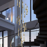 suspension lumineuse or gouttelettes contemporaine 18 lumières spiral transparent élégante