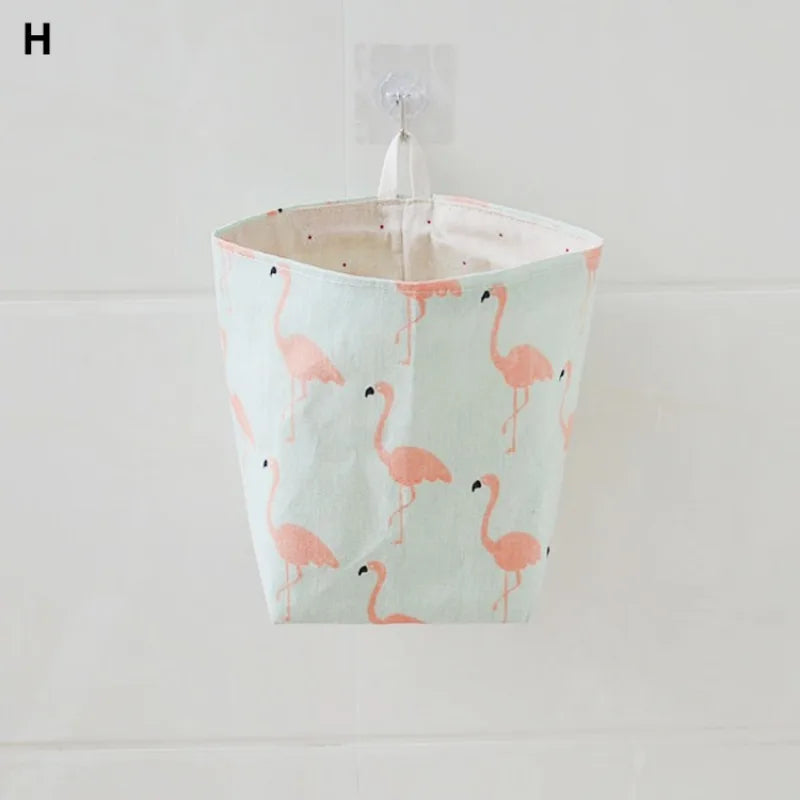paniers rangement modernes motifs géométriques couleurs vives clips adhésifs boutons poignées organisateur maison