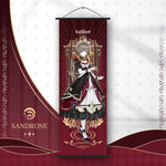 décoration murale bannière personnage anime violet bleu vert rouge art japonais illustré crochet plastique