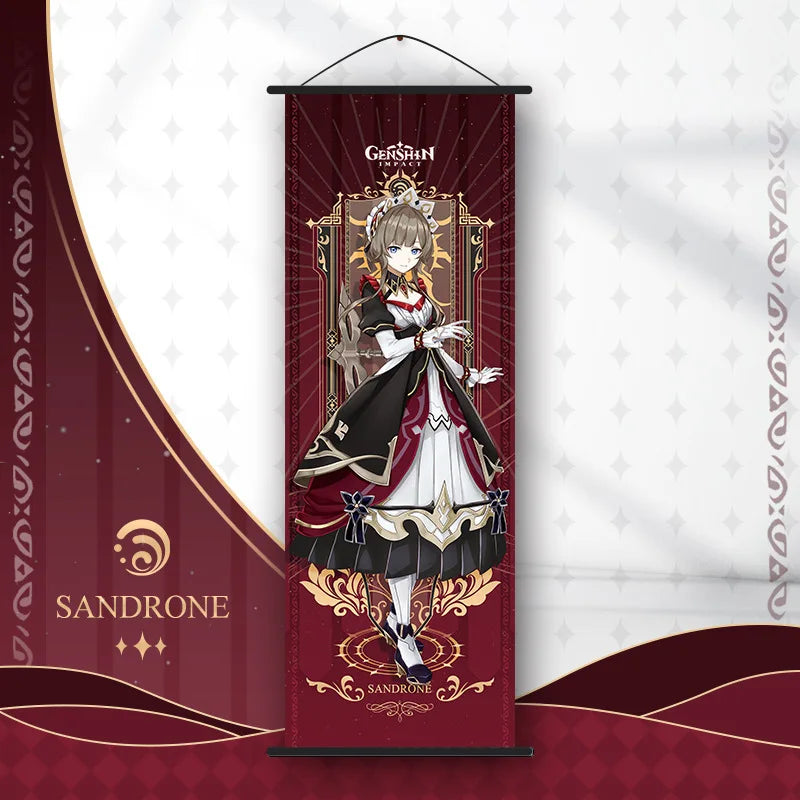 décoration murale bannière personnage anime violet bleu vert rouge art japonais illustré crochet plastique