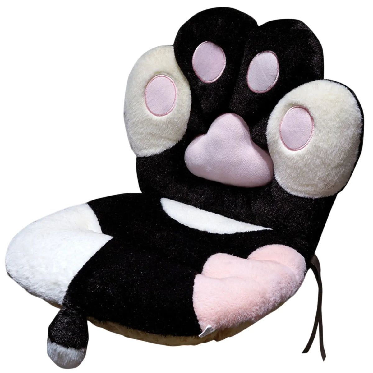 coussin chaise patte chat orange marron rose gris doux moelleux cartoon ruban noir
