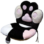 coussin chaise patte chat orange marron rose gris doux moelleux cartoon ruban noir
