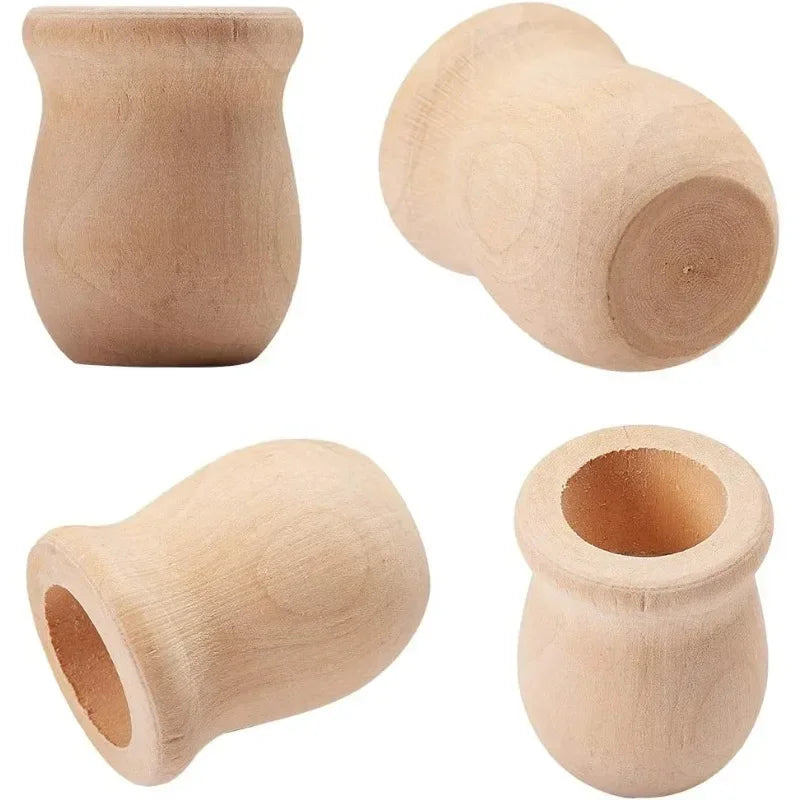 supports bougies bois naturels minimalistes lot 10 pièces hauteur 30mm rouges décorations rustiques lisses