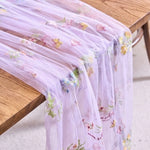 tableau decoratif floral transparent polysethylene couleurs bleu vert violet blanc festive champetre echangetable