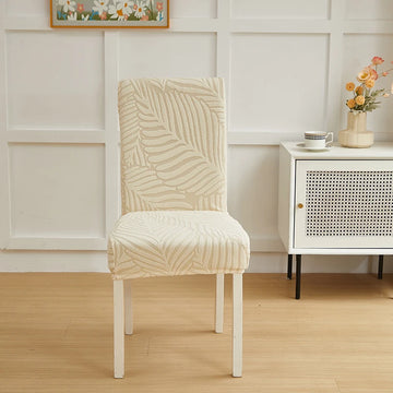 housse chaise extensible motif feuilles moderne fauteuil salon salle manger banquet