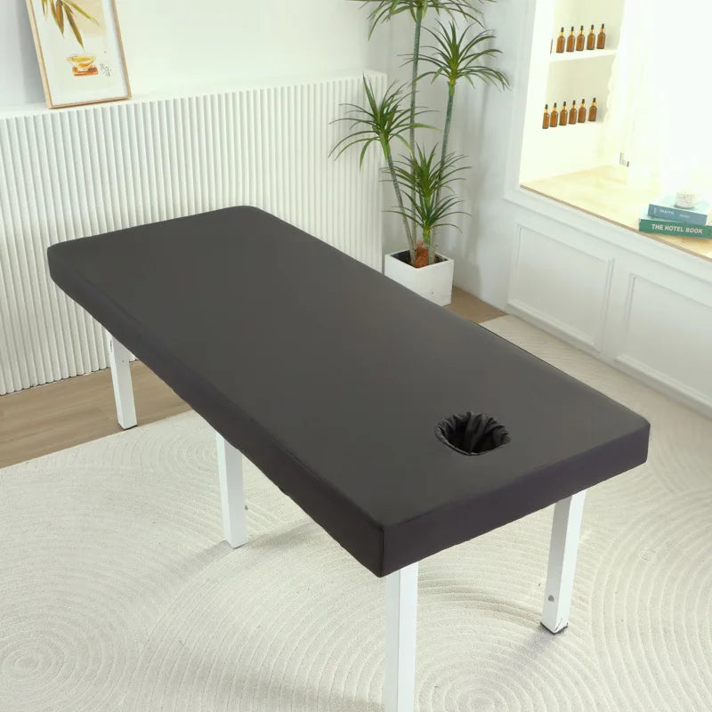 housse lit massage spa drap housse coton doux table massage couleur unie moderne