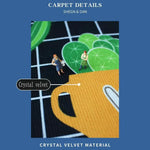 tapis moderne antidérapant personnages animés violet rose rouge vert noir