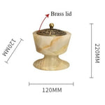supports bougie jade moderne marbré marron clair beige élégants décoration maison