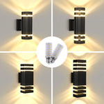 lampe murale extérieure moderne noire rayures horizontales ampoule e27 jardin