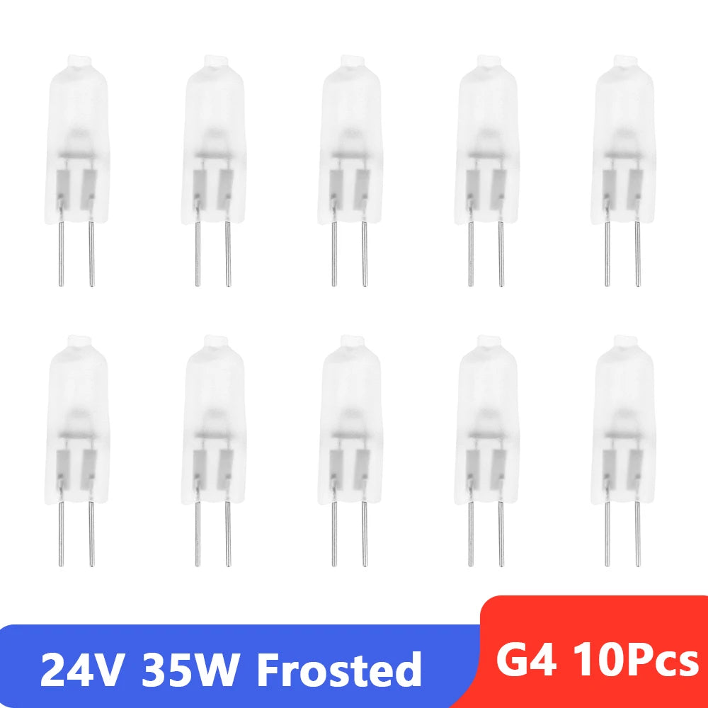 ampoules halogènes g4 transparentes opalescentes 24v 220v blanc chaud classique 10w 20w 35w 50w