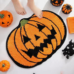 tapis halloween citrouille fantôme crâne toile d'araignée orange noir blanc maison fantaisie extérieur prière