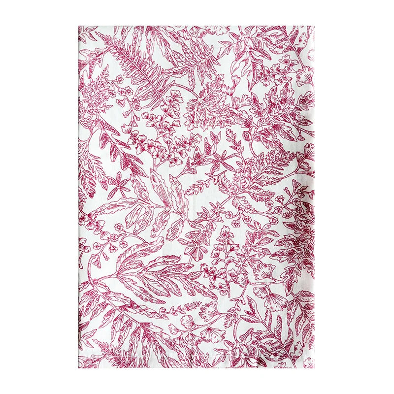 serviettes table imprimées coton bleu rose vert motifs floraux 45x45cm classiques rustiques