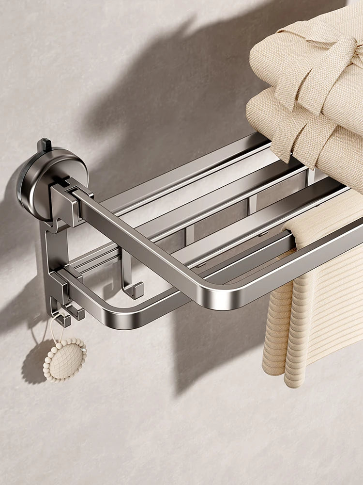 porte serviettes bain argenté moderne fixe sans perçage 37cm 47cm 57cm.linspace()