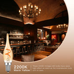 ampoules led vintage transparentes dorées spirale orange e12 e14 2200k 25000h 85mm