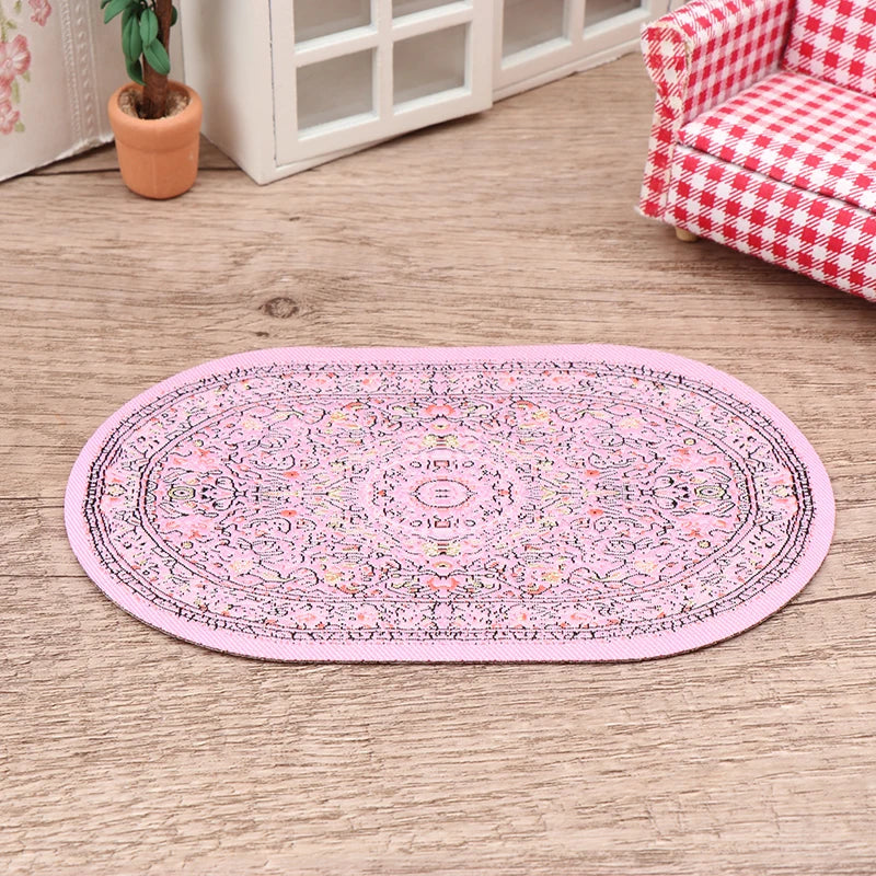 tapis ornements floraux motifs géométriques classique ethnique bleu rose vert rouge marron
