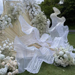 guirlandes textilées blancs ondulées décoration mariage anniversaire événements festifs aériennes transparentes