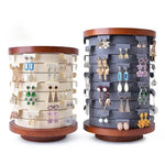 présentoir bijoux rotatif velours bois beige gris moderne clips removable supports individuels