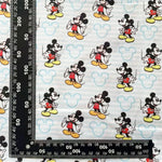 tissu imprimé mickey minnie géométrique coton polyester 140cm bleu blanc rouge jaune