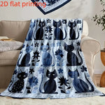 couverture polaire patchwork chats fleurs multicolore 100 polyester douce maison 130x150cm