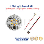 plaque led nuit blanc circulaire rechargeable controle tactile 3000k 6000k cct