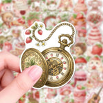 stickers vintage fraises motifs floraux animaux mignons rose blanc vert rouges adhésifs doux mignons