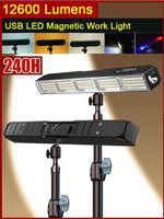 lampe travail led rechargeable aimant noir moderne multifonctionnelle 400w ip66 étanche usb