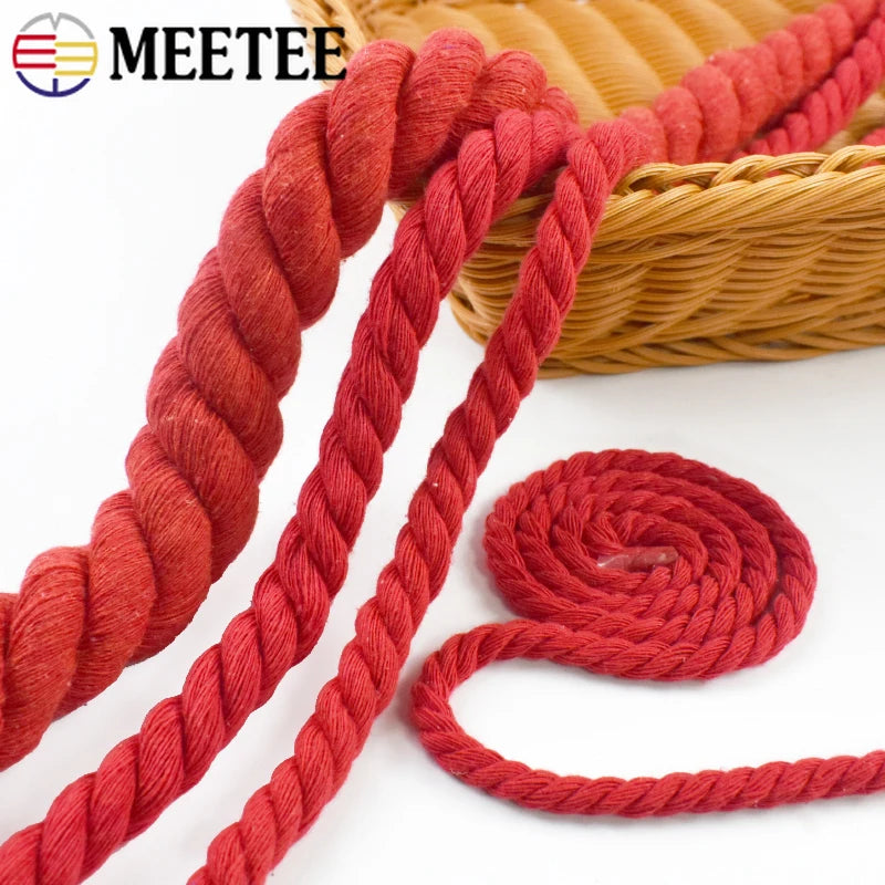 corde tressée rouge coton tissée plusieurs brins sac vêtement accessoire couture diy sac dos