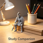 statue guerrier spartiate assis antique décoratif 3D impression texture musculaire armure