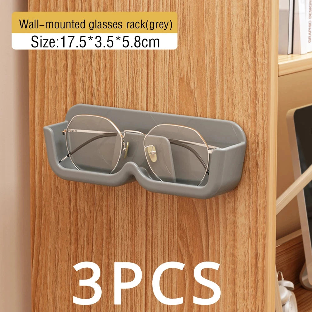 porte lunettes mural blanc gris transparent adhésif moderne minimaliste rangement plastique respectueux environnement