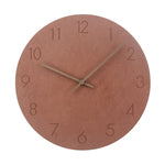 horloge murale moderne vert menthe bleu gris rouille minimaliste aiguille quartz 29cm bois texturé