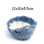 petit cache pot ceramique bleu motif poisson marin decoratif plante succulente maison