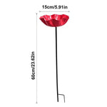 bassin oiseaux rouge forme fleur moderne extérieur tringle jardin pollinisateurs eau