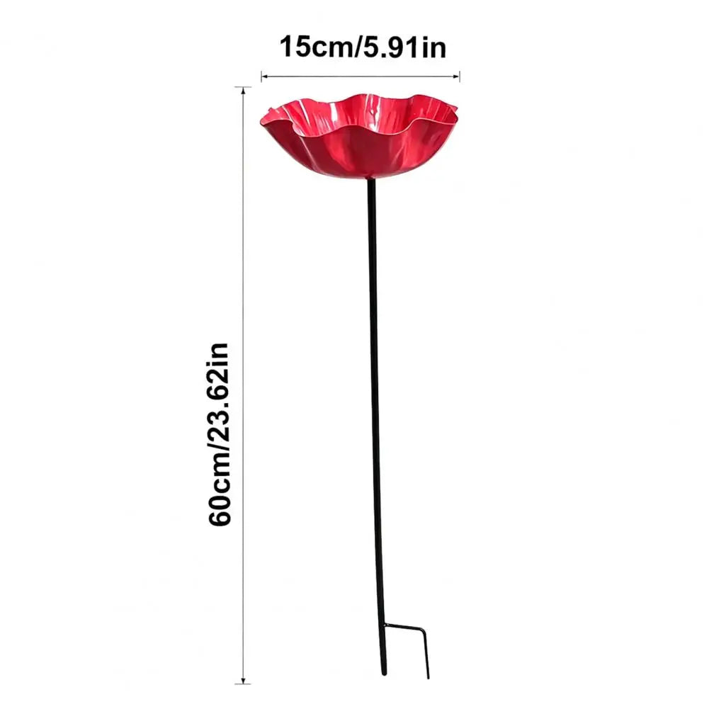 bassin oiseaux rouge forme fleur moderne extérieur tringle jardin pollinisateurs eau