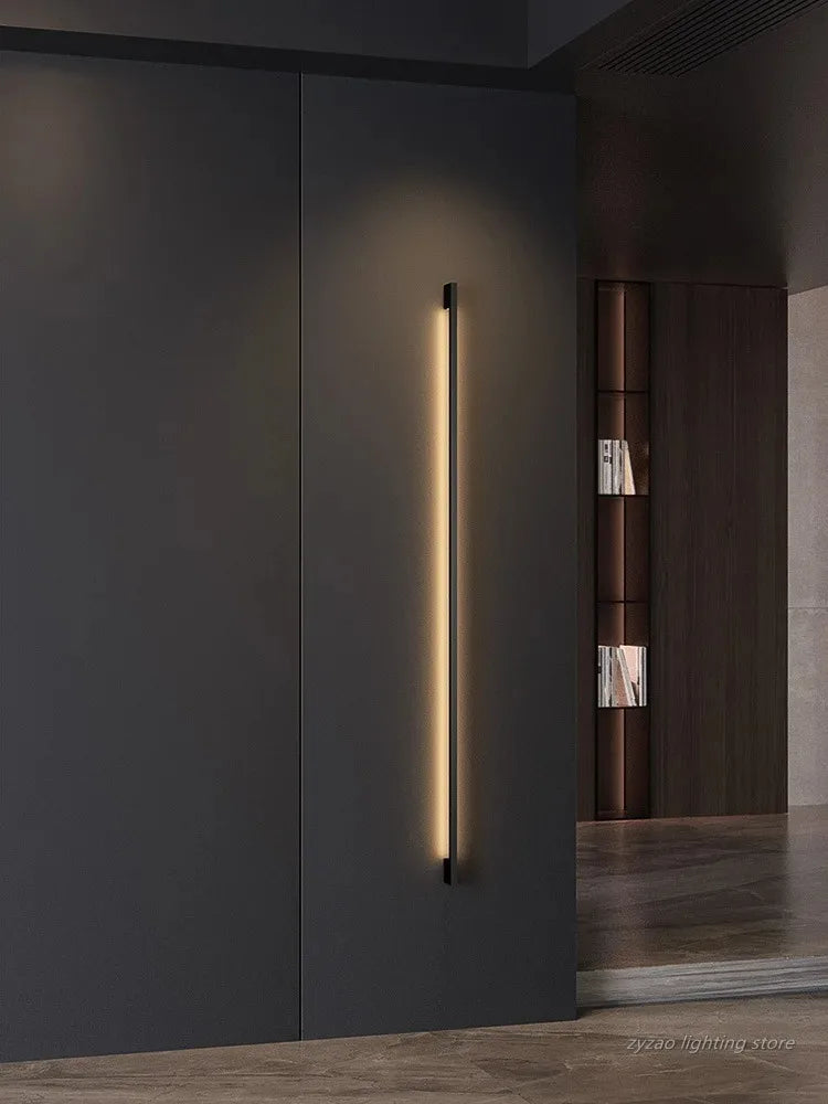 lampe poser moderne noire fixée mur 100cm 80cm 60cm 40cm led éclairage quotidien aluminium