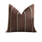 housse coussin carré géométrique beige marron texture veloutée contemporaine décoration maison