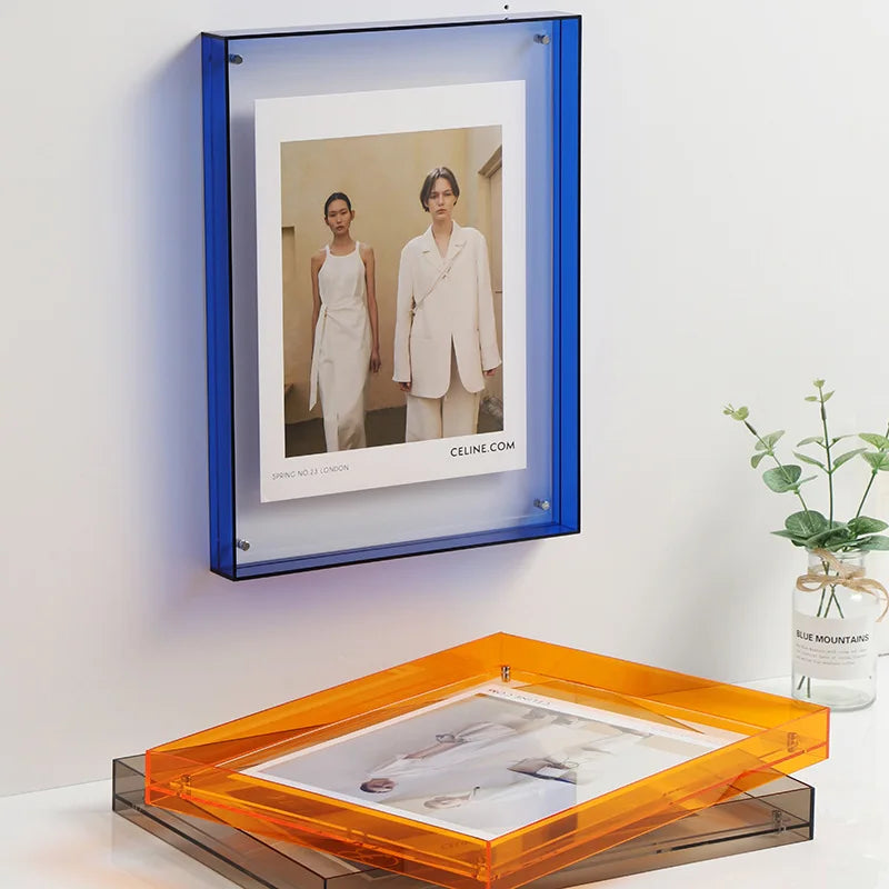 Cadre photo acrylique transparent rouge pour chambre à coucher