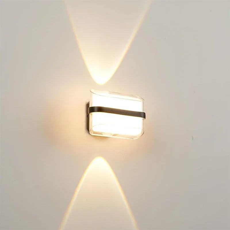 applique murale moderne led noir blanc ip65 verre borosilicate aluminium