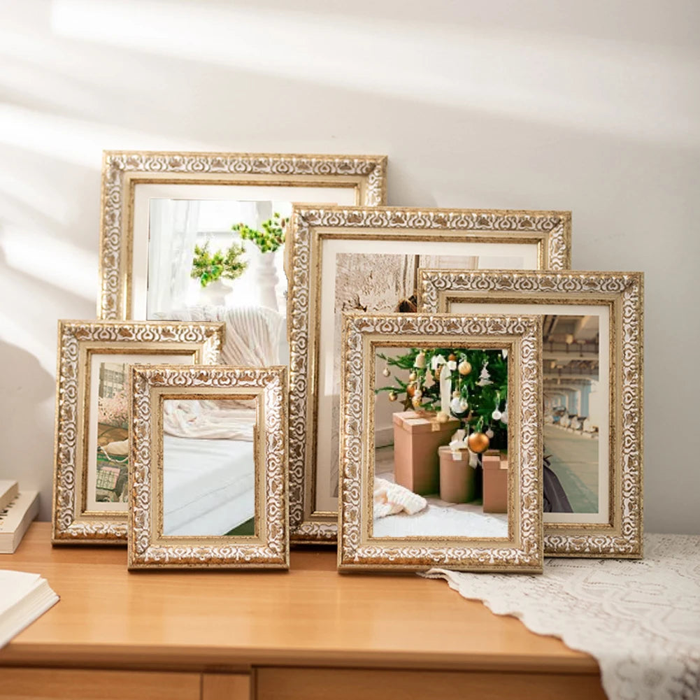 cadres photo miroirs or blanc sculptés classiques vintage photos 10.1x15.1 12.7x17.8 15.1x20.3 20.3x25.4 21x29.7