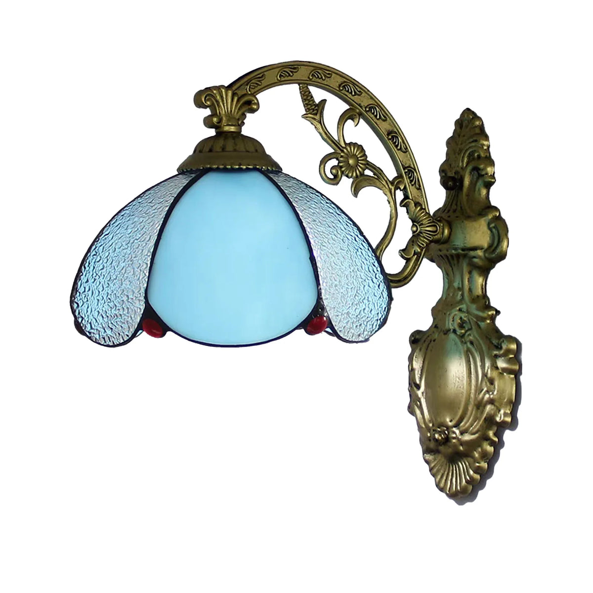 lampe murale tiffany verre coloré motifs floraux ornement doré chambre cuisine éclairage quotidien fixée