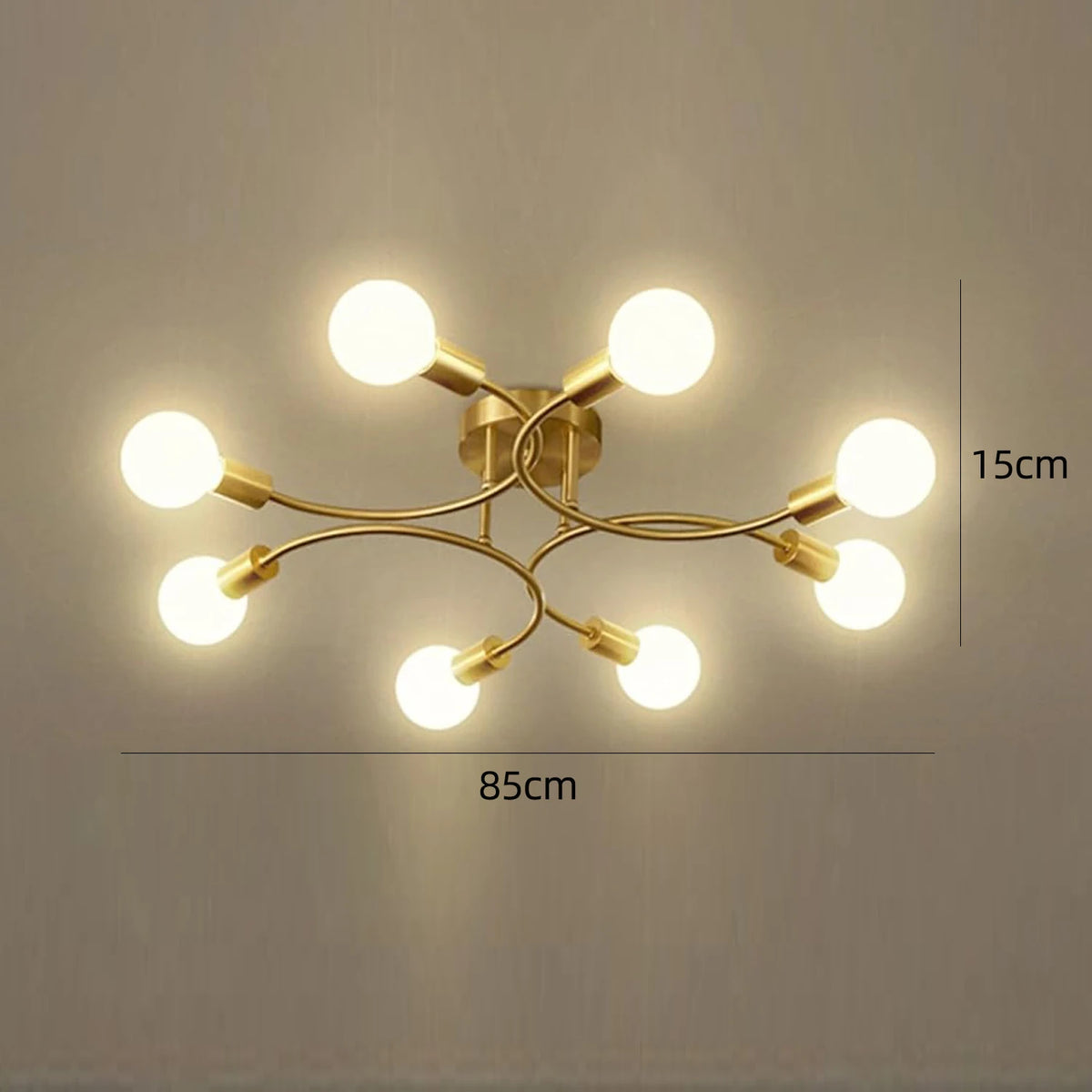 plafonnier moderne noir or élégant ampoules cuisine chambre contemporain