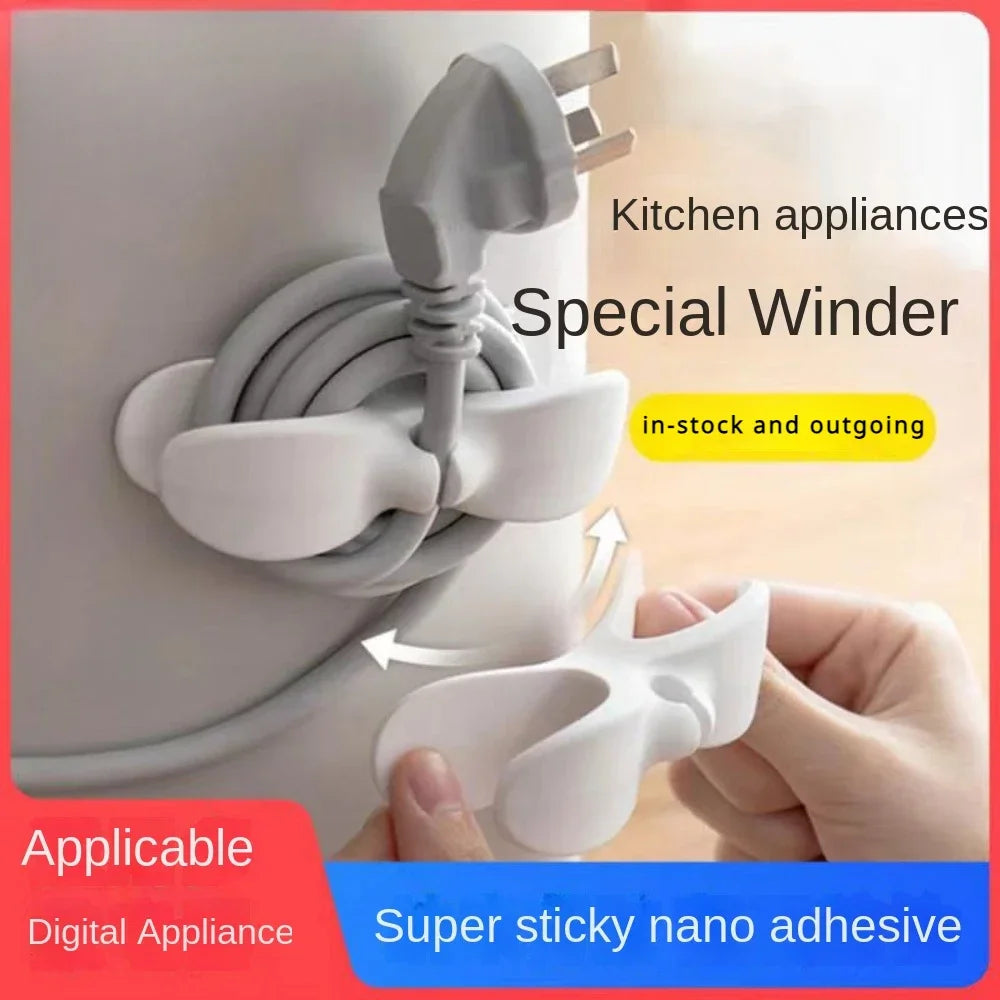 bobine câble blanc adhésif mural support plat silicone moderne respectueux environnement