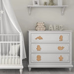 poignées tiroir bois animal marin dauphin pieuvre phoque hippocampe moderne vis chambre enfant decoration