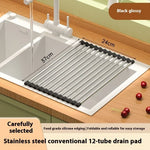 étendoir vaisselle pliable moderne acier inoxydable gris blanc clips fonctionnel cuisine