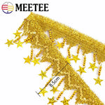 ruban décoratif or argent noir étoiles paillettes festif 85mm polyesterFRINGE TRIM SEQUIN TASSEL TRIM