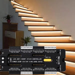 contrôleur led escalier capteur mouvement 12v 24v noir flexible certification rohs ccc fcc