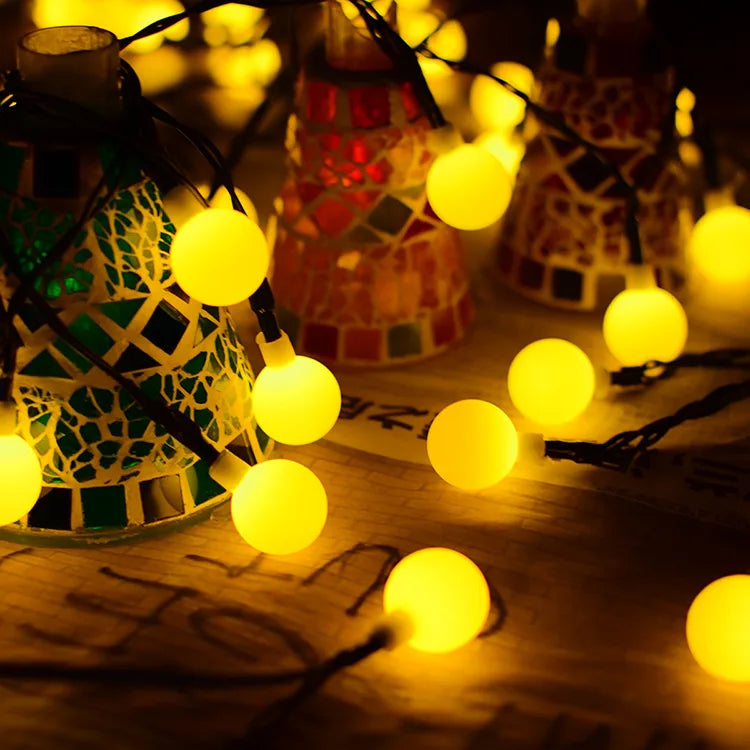 guirlande lumineuse noël blanc chaud boules abeilles fleurs moderne étanche led solaire