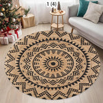 tapis rond multicolore motif géométrique ethnique boho chic antidérapant polyester polypropylène moderne chambre salonextérieur